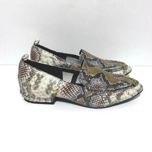 Jeffrey Campbell Women’s 8.5 M Barnett Leather Snake Embossed Studded Loafers